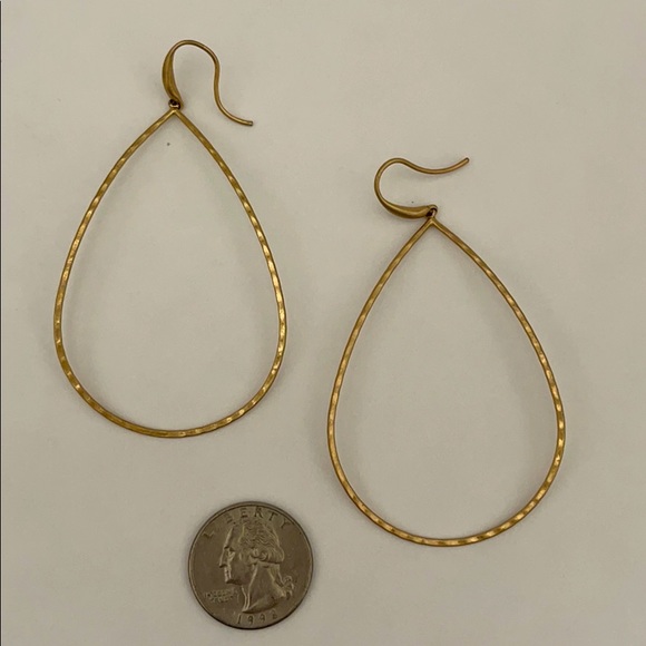 Large Vintage Teardrop Hoop Earrings - Picture 2 of 3